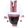 Costum popular alb-negru, 2 piese, bluza, pantaloni, pentru baieti, REC19 - imagine 5