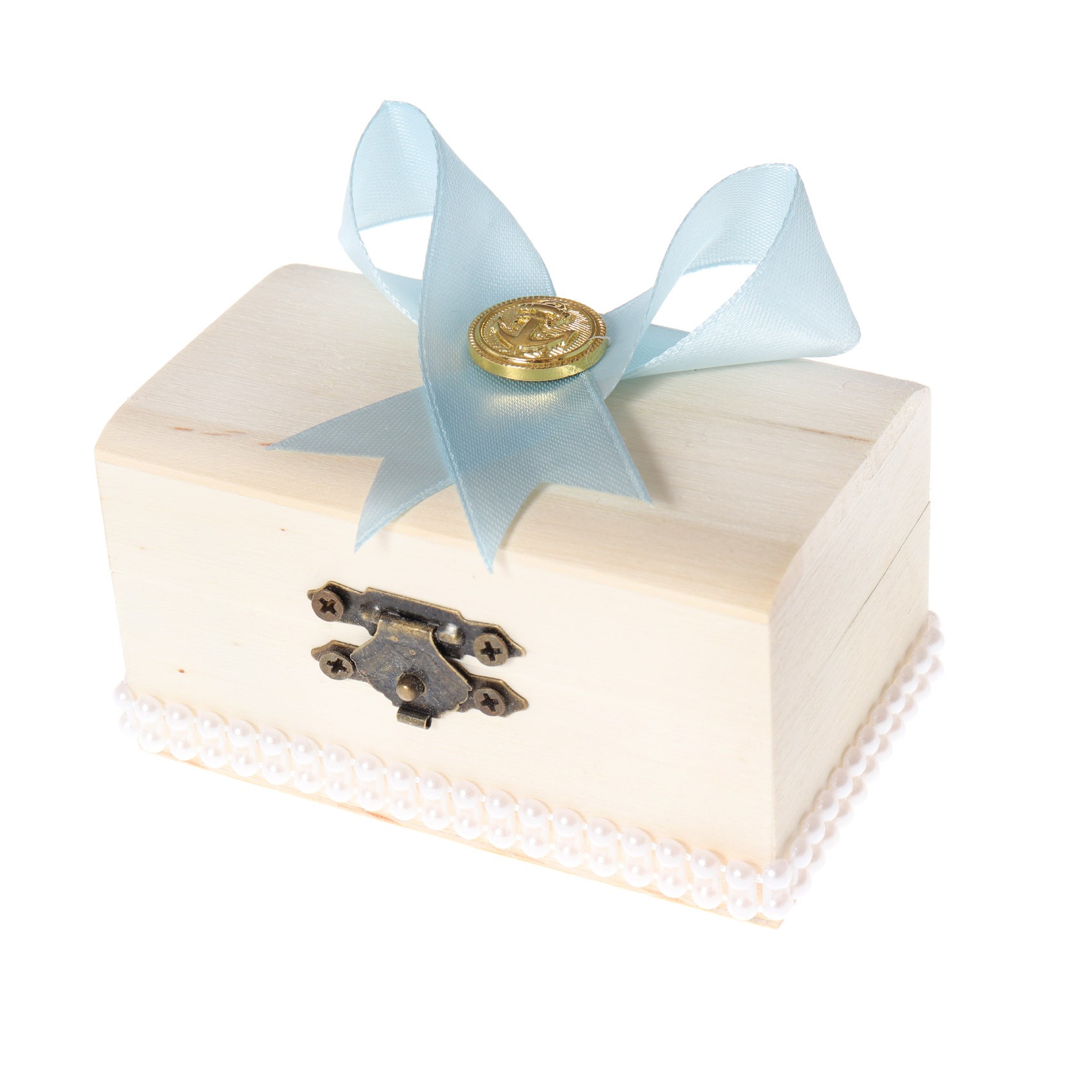 Cutiuta cufar pentru prima suvita, handmade, bleu,10x5x5 cm, Recostore, REC1808 - imagine 3