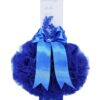 Lumanare albastru electric „Cu drag, de la Nasi” pentru botez, cu tulle albastru, broderie si funda, 40x7 cm, REC95 - imagine 4