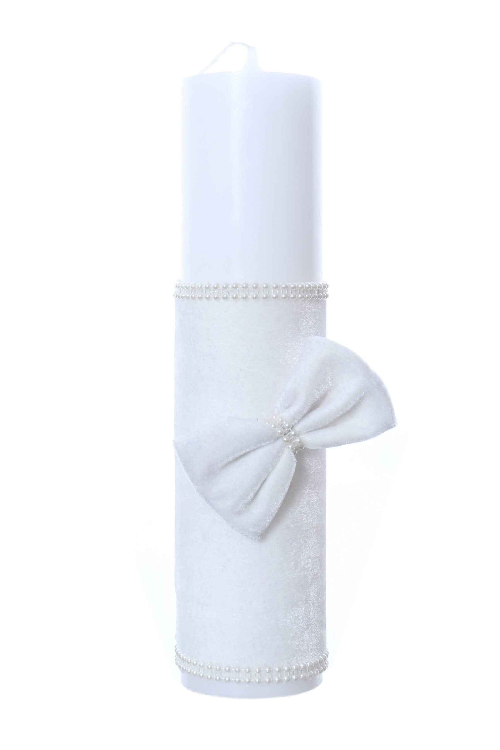Lumanare botez accesorizata cu catifea alba, 28 cm, Recostore®, REC2161 - imagine 4