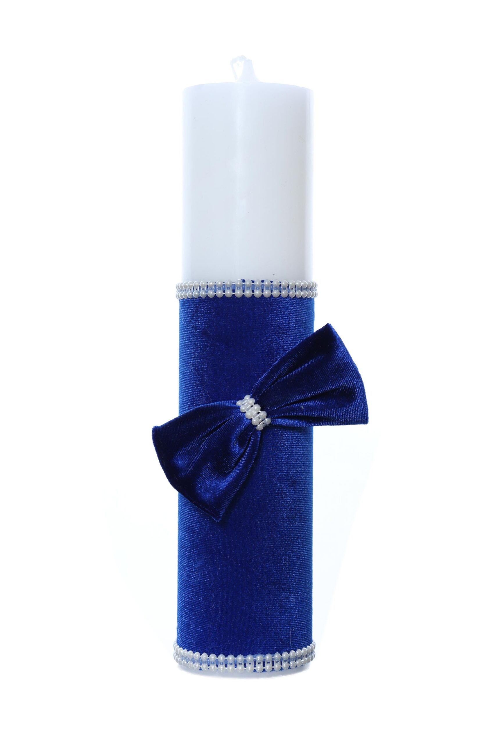 Lumanare botez accesorizata cu catifea albastru electric, 28 cm, Recostore®, REC2155 - imagine 4
