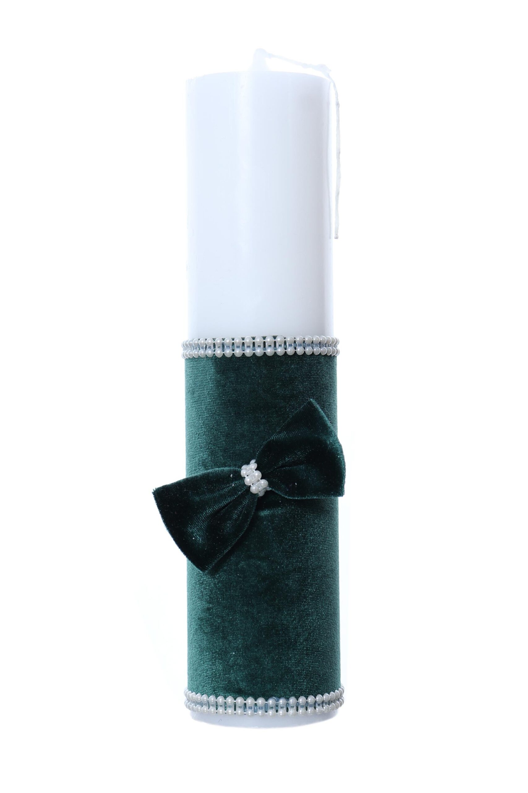 Lumanare botez accesorizata cu catifea verde, 28 cm, Recostore®, REC2157 - imagine 4