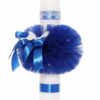 Lumanare botez cu fluturi, tulle albastru electric tip glob, 40x7 cm, Recostore, REC1926 - imagine 4