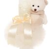 Lumanare botez cu tulle ivoire tip glob si cu ursulet de plus atasat, 35x7 cm, Recostore, REC1858 - imagine 5
