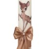 Lumanare botez fete, model cu Caprioara Bambi, 30x7 cm, bej inchis,  Recostore®, REC5002/19 - imagine 4