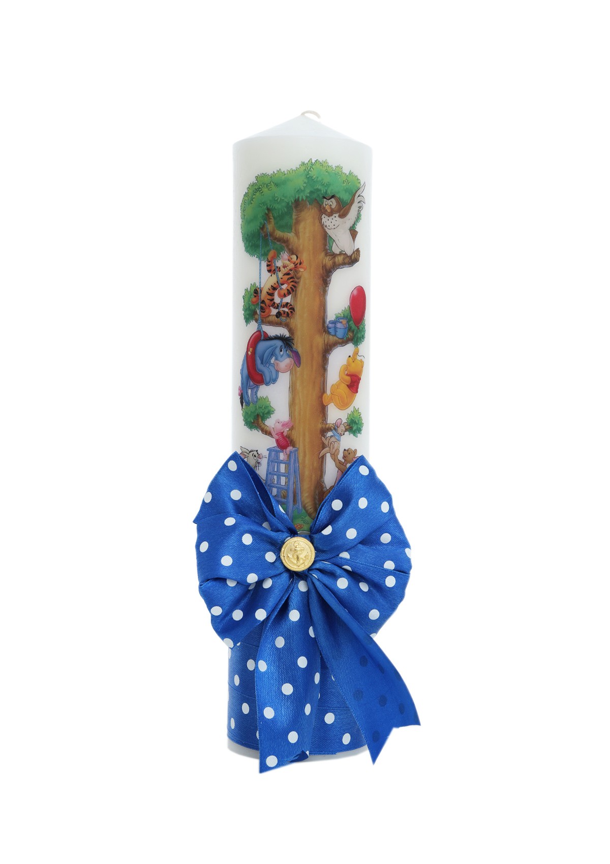 Lumanare botez, model Winnie The Pooh si prietenii, 30x7 cm, albastru electric, Recostore®, REC5002/12 - imagine 5