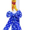 Lumanare cu funda pentru botez, cu imprimeu Winnie-the-Pooh si panglica albastra cu buline, 30x5 cm, REC177 - imagine 4