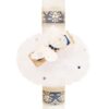 Lumanare pentru botez, cu fluturi, tulle alb si dantela crem, 40x6 cm, REC1313 - imagine 4