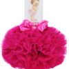 Lumanare tip glob cu bebe printesa pentru botez, tulle ciclam si fundita, 35x7 cm, REC1460 - imagine 4