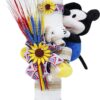 Lumanare traditionala cu spice de grau si jucarie de plus Mickey Mouse pentru botez, 40x7 cm, REC1476 - imagine 4