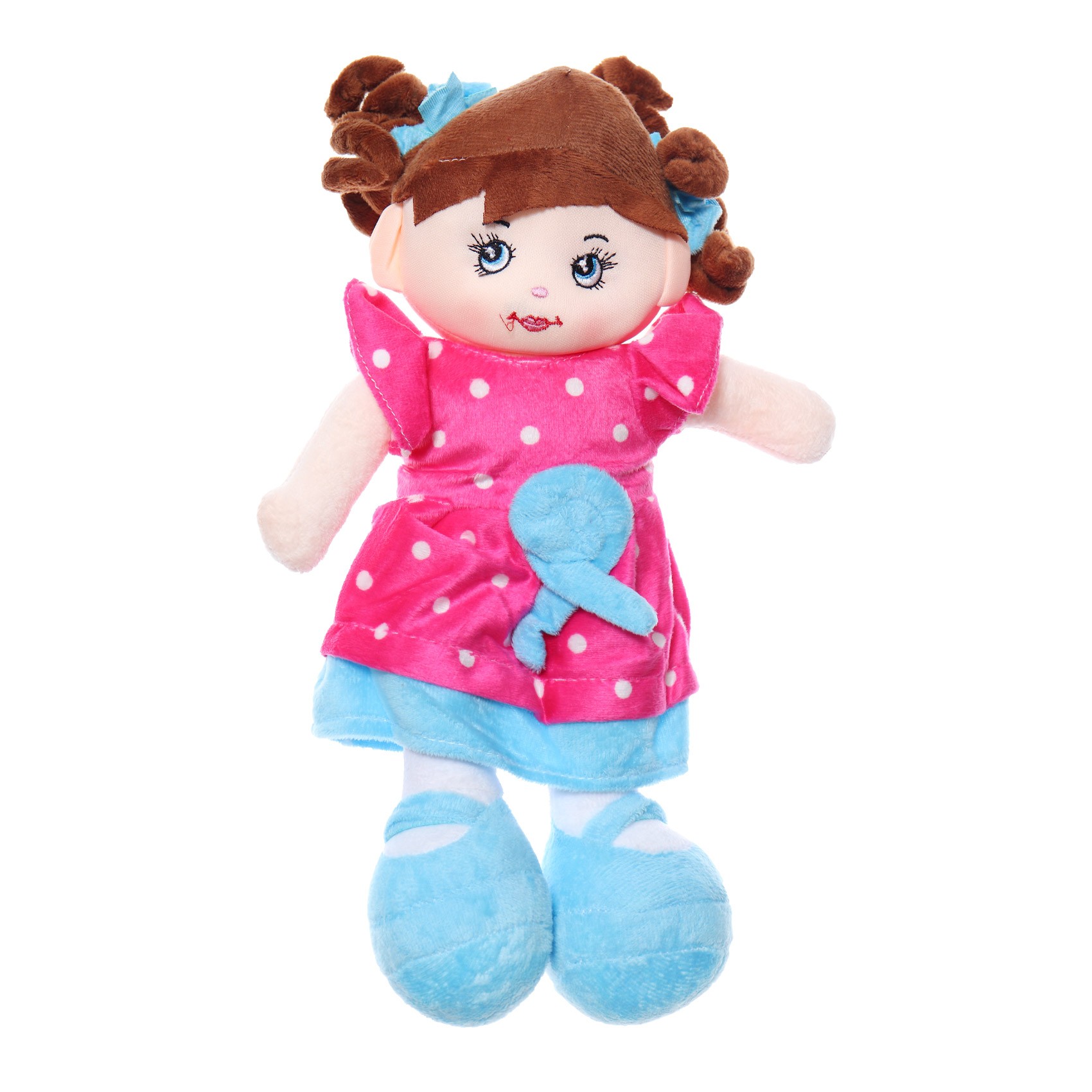 Papusa de plus cu rugaciune, "Ingerasul", 38 cm, ciclam, Recostore, REC2096 - imagine 4