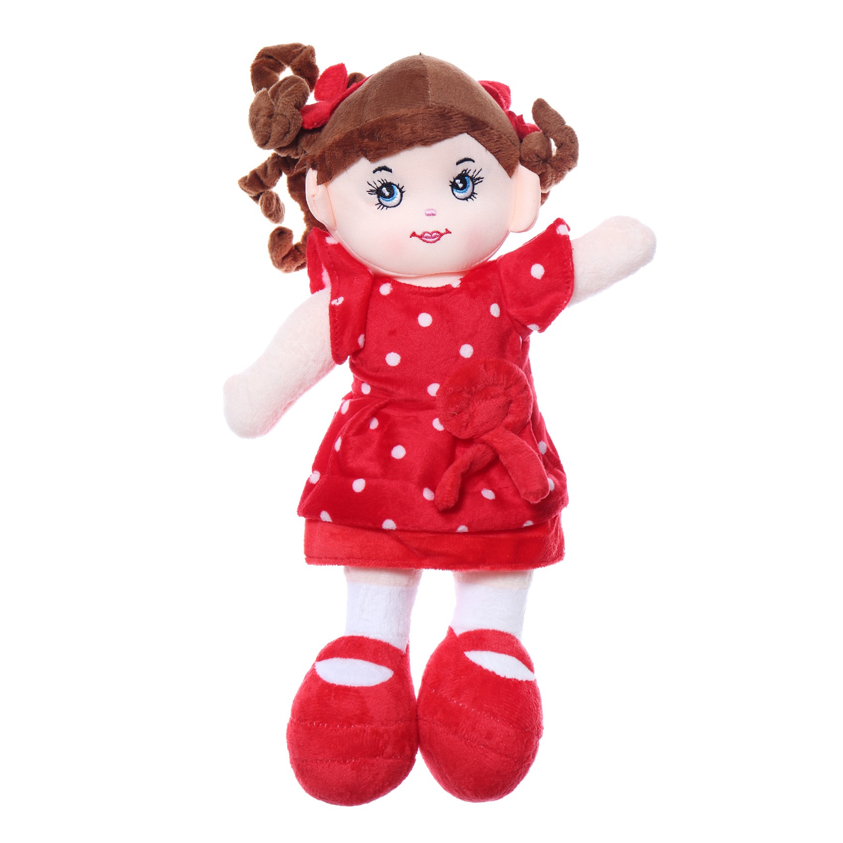 Papusa de plus cu rugaciune, "Ingerasul", 38 cm, rosu, Recostore, REC2095 - imagine 4