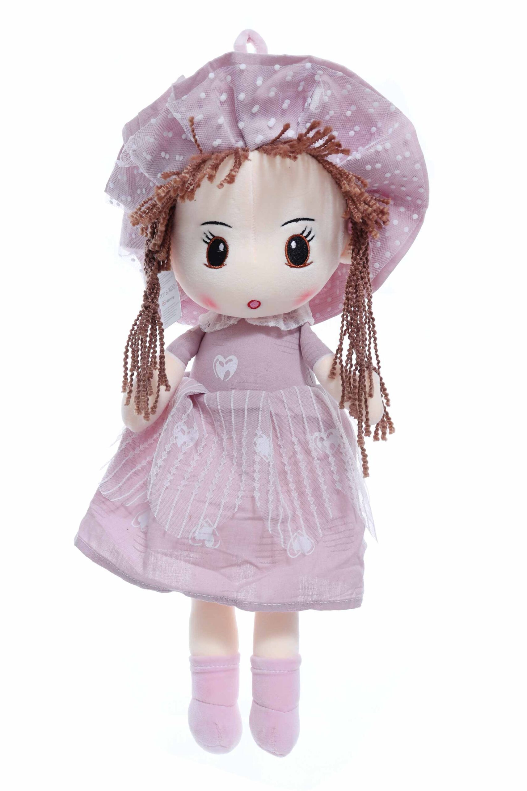 Papusa de plus cu rugaciune, roz pudrat, 45 cm, Recostore®, REC2333 - imagine 4