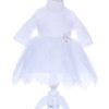 Rochie alba cu dantela pentru botez, 2 piese, rochie si bentita, Recostore, REC1702 - imagine 6