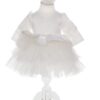 Rochie alba cu volanase pentru botez, 2 piese, rochie si bentita, Recostore, REC1707 - imagine 6