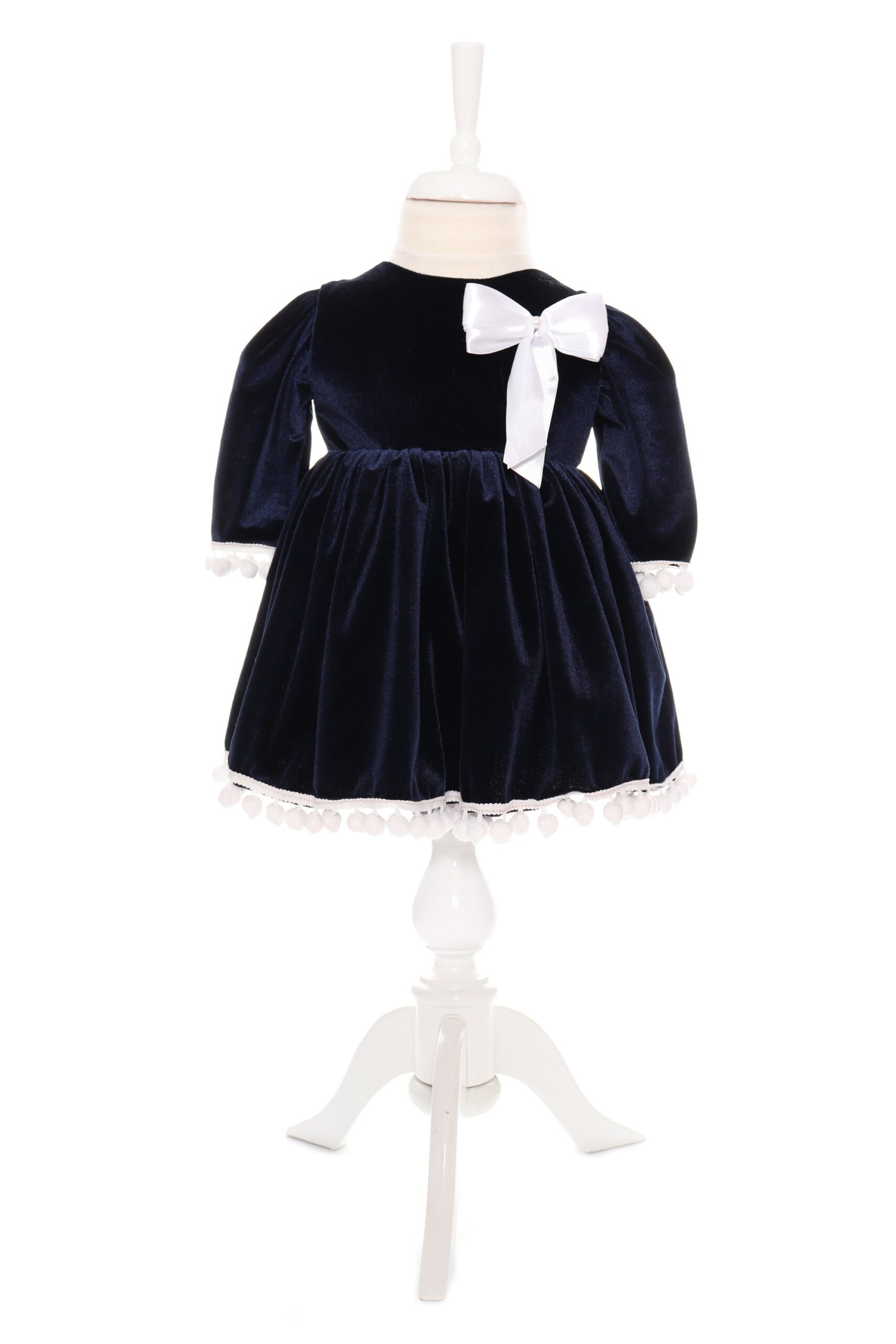Rochie bleumarin din catifea pentru fete, Recostore, REC1892 - imagine 8