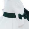 Rochita alba cu fundite verzi pentru botez de fete, botosei si bentita, Recostore®, REC3040 - imagine 4
