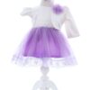 Rochita lila cu maneca scurta pentru botez de fetite, 3 piese,  Recostore®, REC2423 - imagine 6
