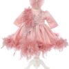 Rochita roz pudrat cu pene pentru botez de fete, 2 piese, Recostore®, REC2525 - imagine 7