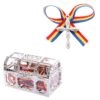 Set 10 marturii, cruciulite biserica din metal cu bolduri si cufar, funda traditionala, REC1968 - imagine 4