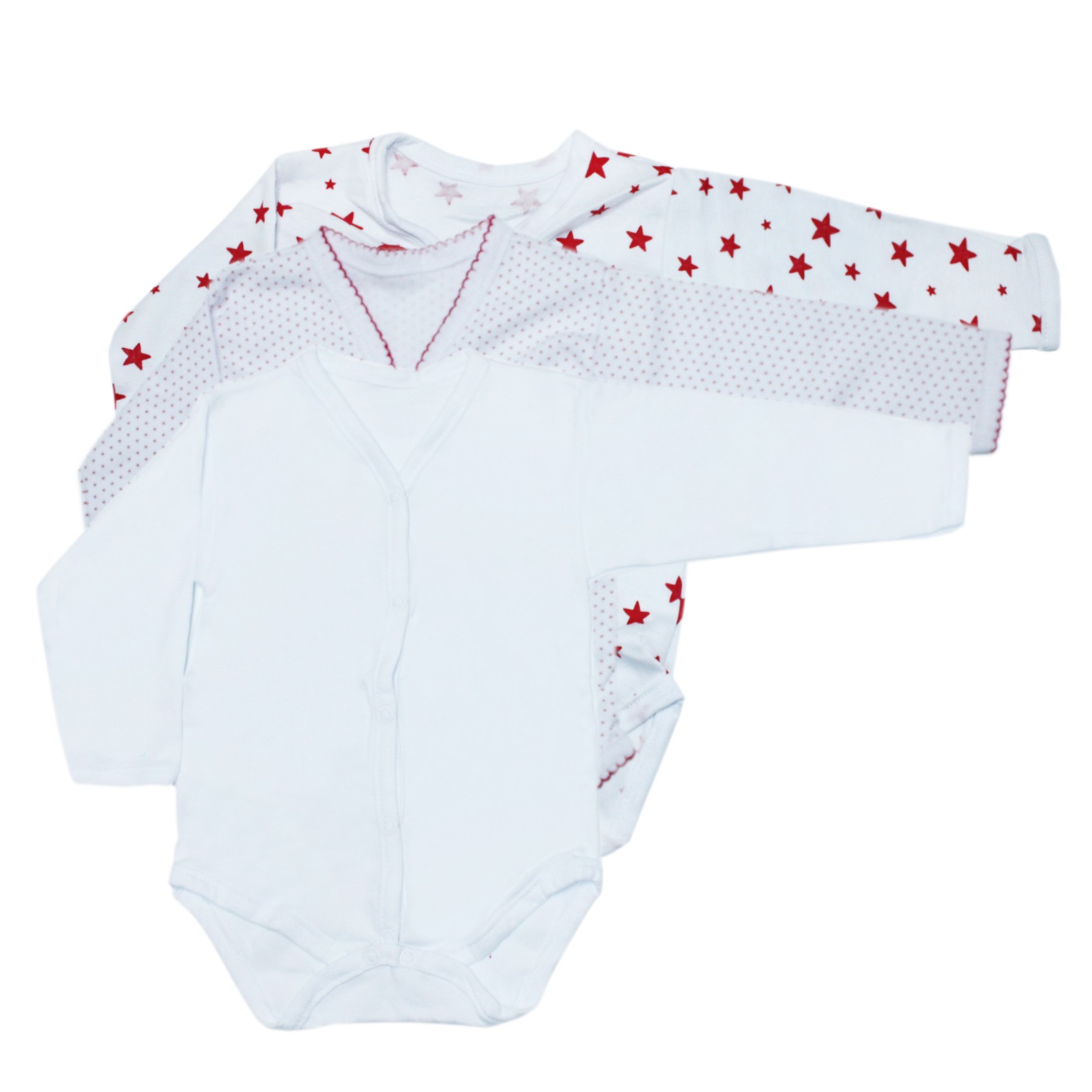 Set 3 body-uri colorate din 100% bumbac pentru bebelusi, Recostore, REC1678 - imagine 5