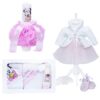 Set complet de botez pentru fete, lumanare accesorizata cu tulle tip glob roz si Minnie Mouse, trusou imprimat cu Minnie Mouse si mesajul "Cu drag de la nasi", 6 piese, rochie compusa din 4 piese, REC1340 - imagine 13