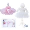 Set complet pentru botez de fete compus din lumanare cu Minnie Mouse, trusou imprimat cu Minnie Mouse, rochita alba cu dantela si pantofiori, 10 piese, Recostore®, REC2253 - imagine 10