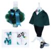 Set complet pentru botez, lumanare cu "radacini si aripi de la parinti" si tulle verde, trusou compus din 7 piese brodat cu Mickey Mouse, costum verde format din 5 piese si pantofiori, REC1276 - imagine 9