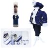 Set trusou complet pentru botez de baieti, Print, 13 piese, costum brocart, lumanare cu print, trusou brodat cu coroana, Recostore®, REC2490 - imagine 9