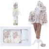 Set trusou complet pentru botez de baieti, tematica Print, 13 piese,  costum catifea, lumanare, trusou, crem, REC2457 - imagine 13