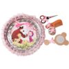 Tavita rotunda cu Masha si Ursul pentru taierea motului, 30 cm, dantela roz, 6 piese, Recostore, REC1969/38 - imagine 5