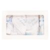 Trusou alb-bleu „Cu drag de la nasi” pentru botez, 8 piese, sticla mir, sapun, panza mir, pled baita, fasa, prosop cu capison, prosop preot, cutie prima suvita, REC1233 - imagine 4