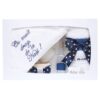 Trusou alb-bleumarin pentru botez, compus din prosop bebe, prosop preot, panza mir, sapun, fasa, sticluta mir, cutiuta prima suvita, 7 piese, REC1425 - imagine 4