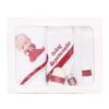 Trusou Bebe Sef alb-rosu, cu mesaj „Cu drag din partea nasilor” imprimat, 6 piese, Recostore, REC1721 - imagine 5