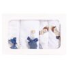 Trusou botez brodat cu Bebe print, alb-bleumarin, 7 piese, Recostore, REC1772 - imagine 4