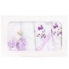 Trusou botez brodat cu Hello Kitty, alb-lila, 7 piese, Recostore, REC1753 - imagine 4