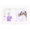 Trusou botez brodat cu Minnie Mouse, alb-lila, 7 piese, Recostore, REC1768 - imagine 4
