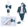 Trusou botez Verde Smarald, "Azi m-am crestinat", Costum de Print, lumanare, trusou, catifea, 13 piese, Recostore®, REC2295 - imagine 12