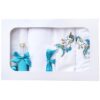 Trusou brodat cu unicorn pentru botez de fete, 7 piese, turcoaz, Recostore®, REC2197 - imagine 4