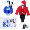 Trusou complet pentru botez baieti, costum rosu, trusou brodat Mickey Mouse, lumanare cu Mickey Mouse de plus si pantofiori, albastru electric-rosu, 14 piese, Recostore®, REC2133 - imagine 13