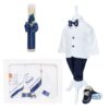 Trusou complet pentru botez de baieti personalizat cu ingeras, trusou, lumanare, costum si pantofiori, bleumarin, 13 piese, Recostore®, REC2674 - imagine 13