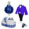 Trusou complet pentru botez de baieti, trusou simplu, lumanare cu "Radacini si aripi de la parinti" costum si pantofiori, albastru electric, 15 piese, Recostore®, REC2676 - imagine 11