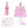 Trusou complet pentru botez de fete personalizat cu ingeras, trusou, lumanare, rochita cu bentita si pantofiori, roz, 10 piese, Recostore®, REC2703 - imagine 14