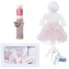 Trusou complet pentru botez de fete, rochita roz cu trena, lumanare cu coroana, trusou brodat cu Coroana si pantofiori, 11 piese, Recostore®, REC2303 - imagine 14