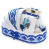 Trusou tip landou pentru botez de baieti, Model brodat cu Ursuletul aviator, albastru electric, 8 piese, Recostore®, REC5005/3 - imagine 7