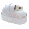 Trusou tip landou pentru botez de fete, Model brodat cu Balerina, alb, 8 piese, Recostore®, REC5005/14 - imagine 7