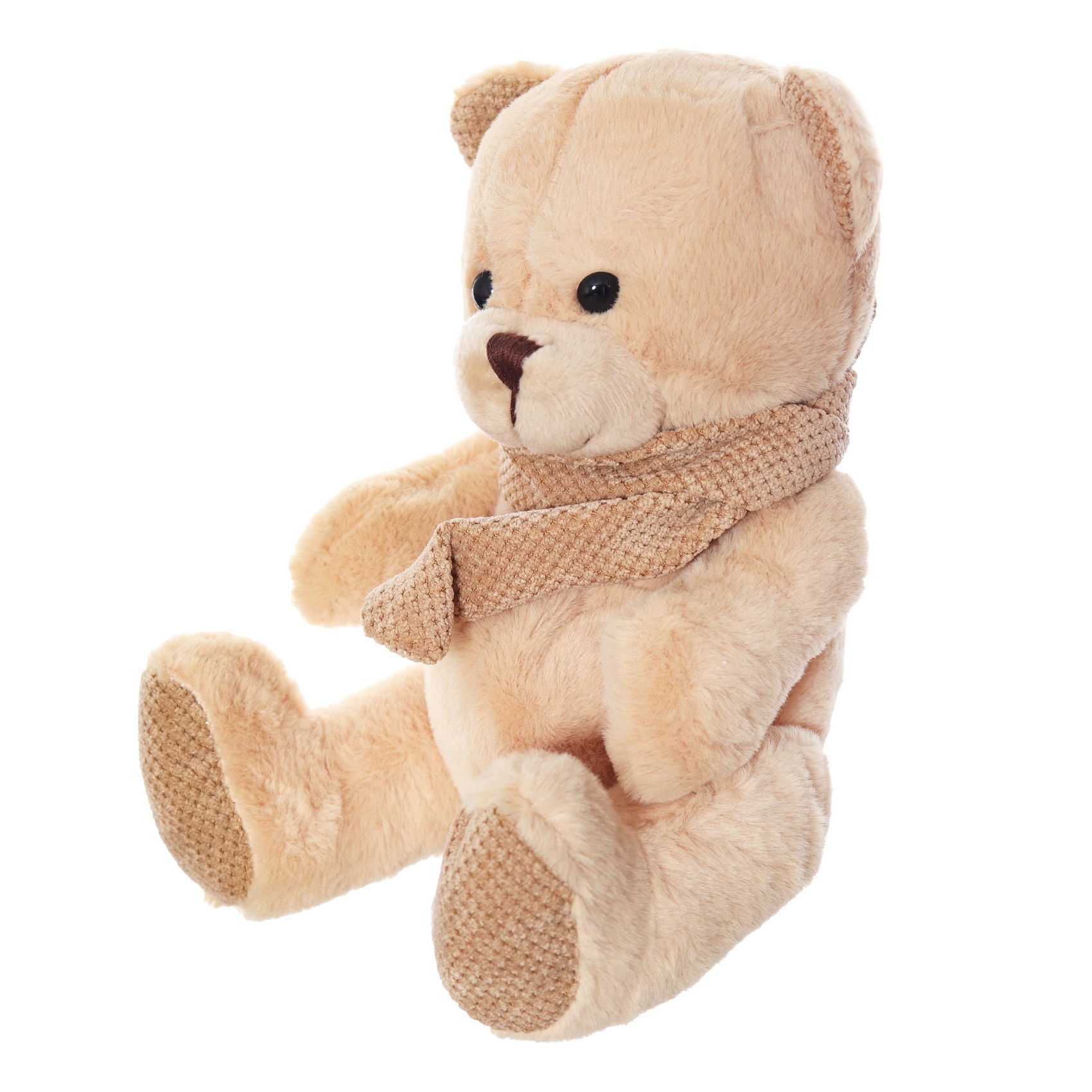 Ursulet de plus cu fular, 15 cm, bej, Recostore, REC2070 - imagine 4
