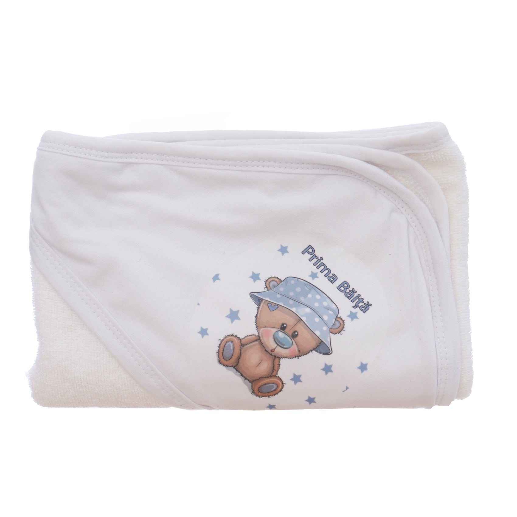 Set prima baita dupa botez cu nasii, body, prosop si saculet cu mirodenii, Model cu Ursulet, REC3089 - imagine 4