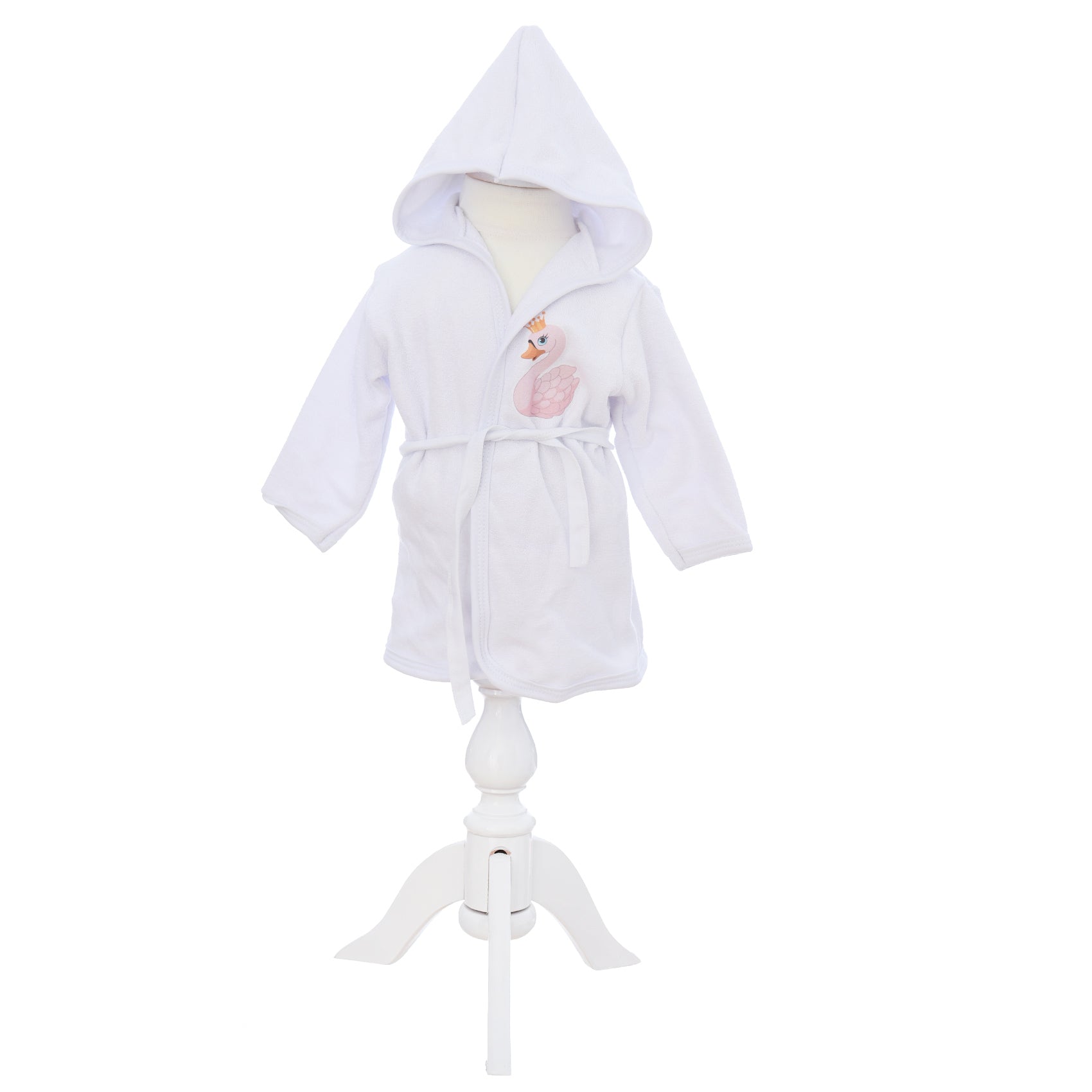 Set pentru prima baita cu nasii, halat, prosop si body, Model cu Lebada, REC3102 - imagine 5