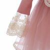 Rochie roz pudrat, pentru botez, 2 piese, rochie si bentita, REC3063 - imagine 6